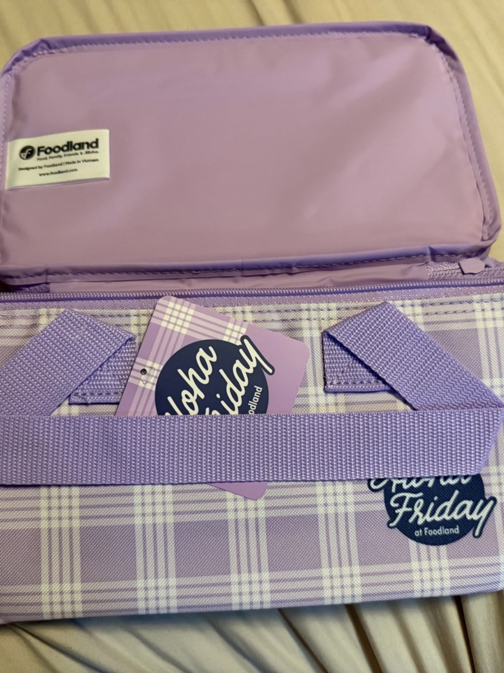Aloha Friday Lavender Palaka lunch bag